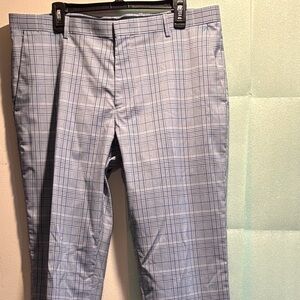 INC Slim Fit Blue Windowpane Dress Pants 36x30 Men’s Plaid
